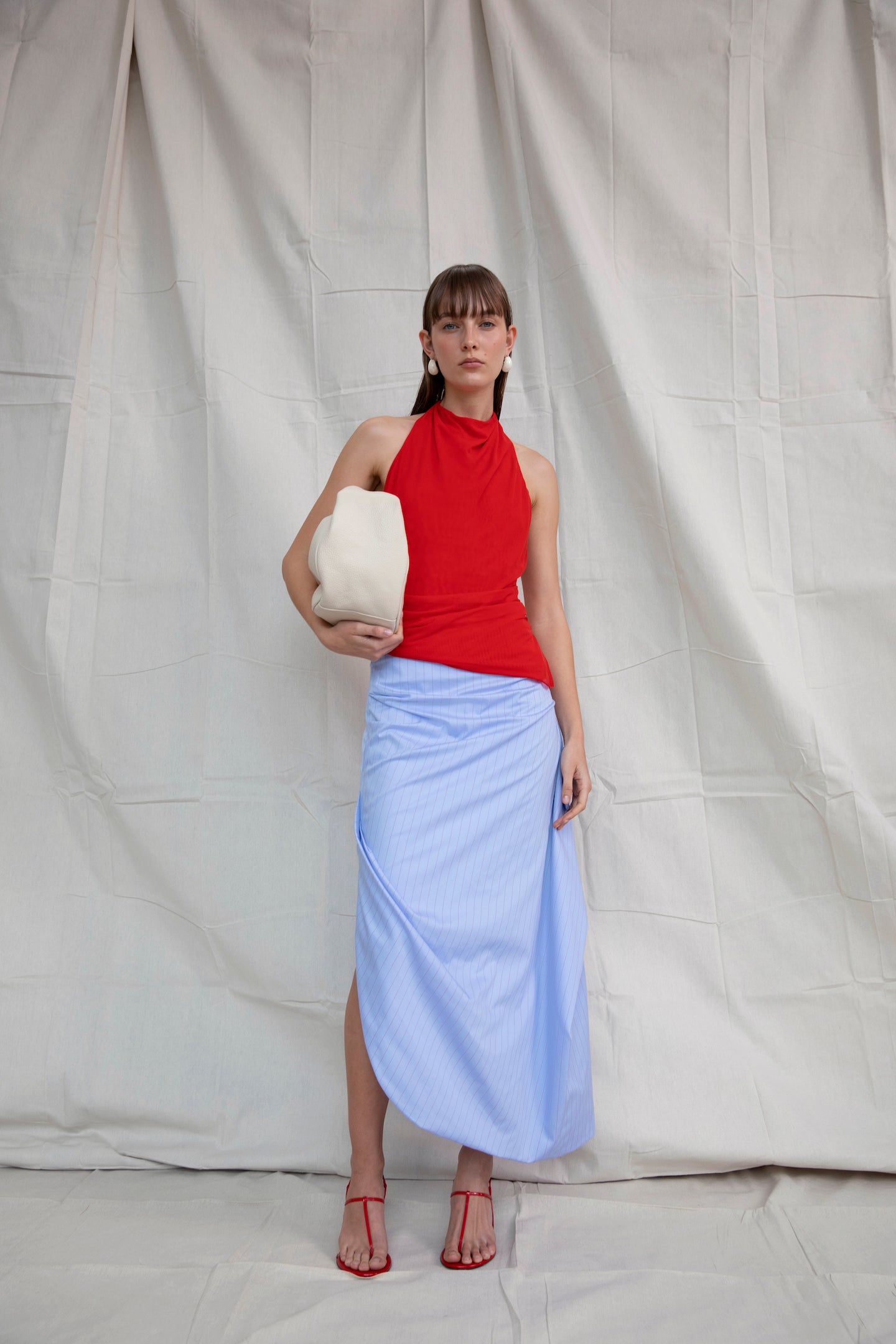 SIR the label Lori Midi Skirt SKY BLUE