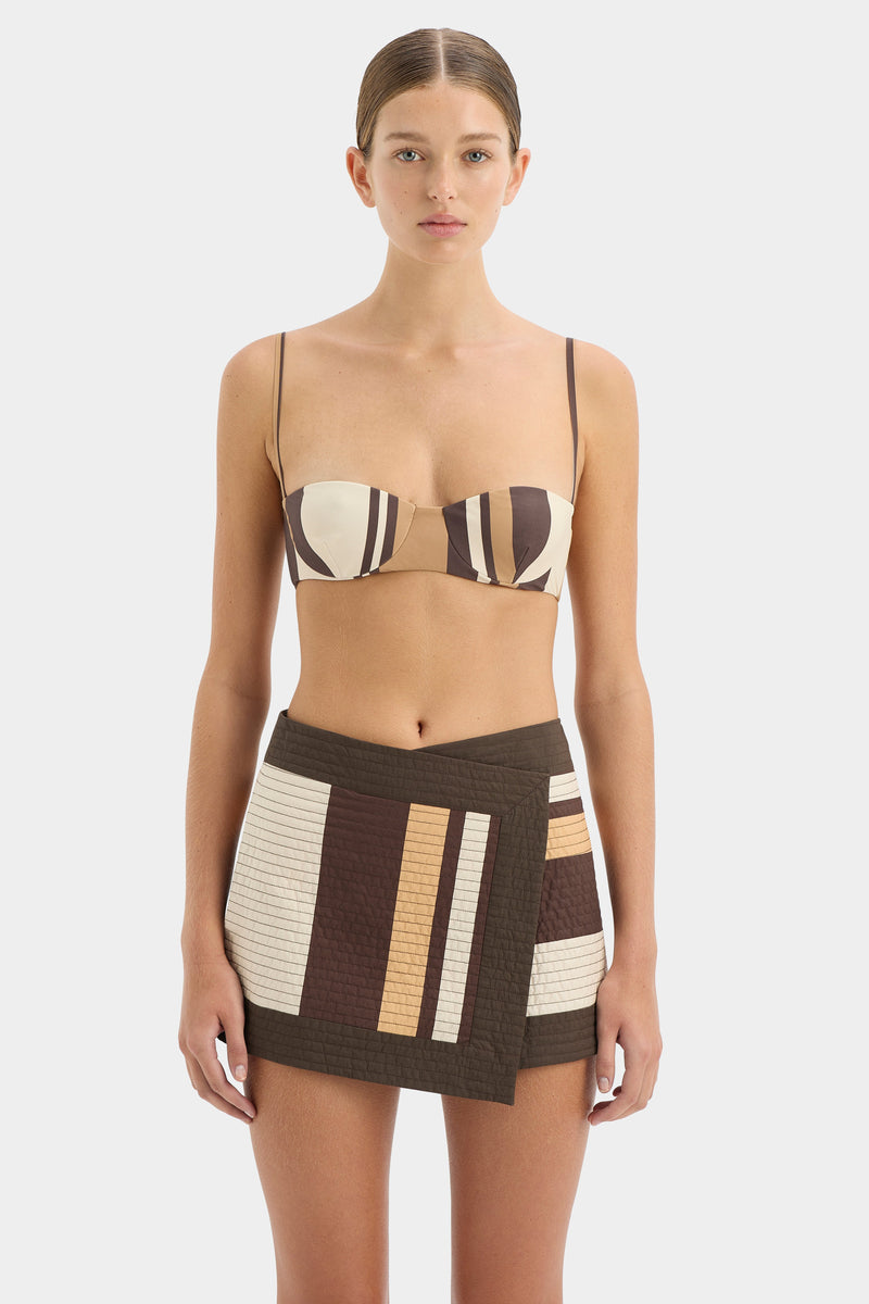 SIR the label Savanna Wrap Mini Skirt CANTINA STRIPE