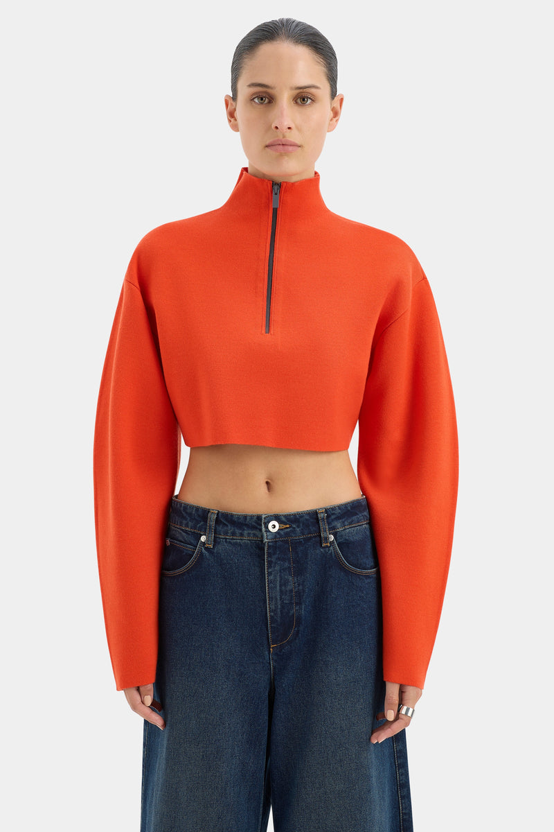 SIR the label Playback Zip Sweater TANGERINE