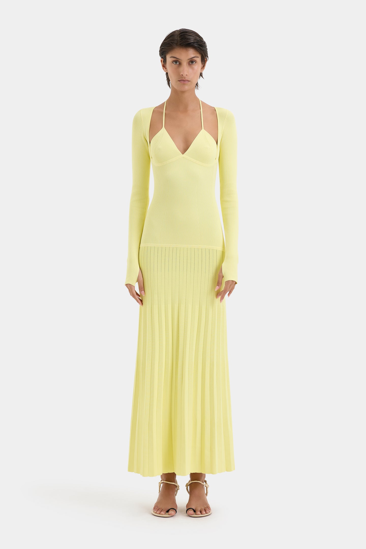 SIR the label Juniper Contoured Dress LEMON