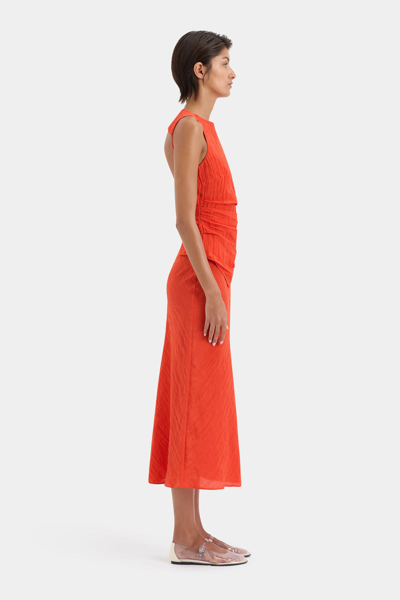 SIR the label Ligera Midi Skirt Tangerine