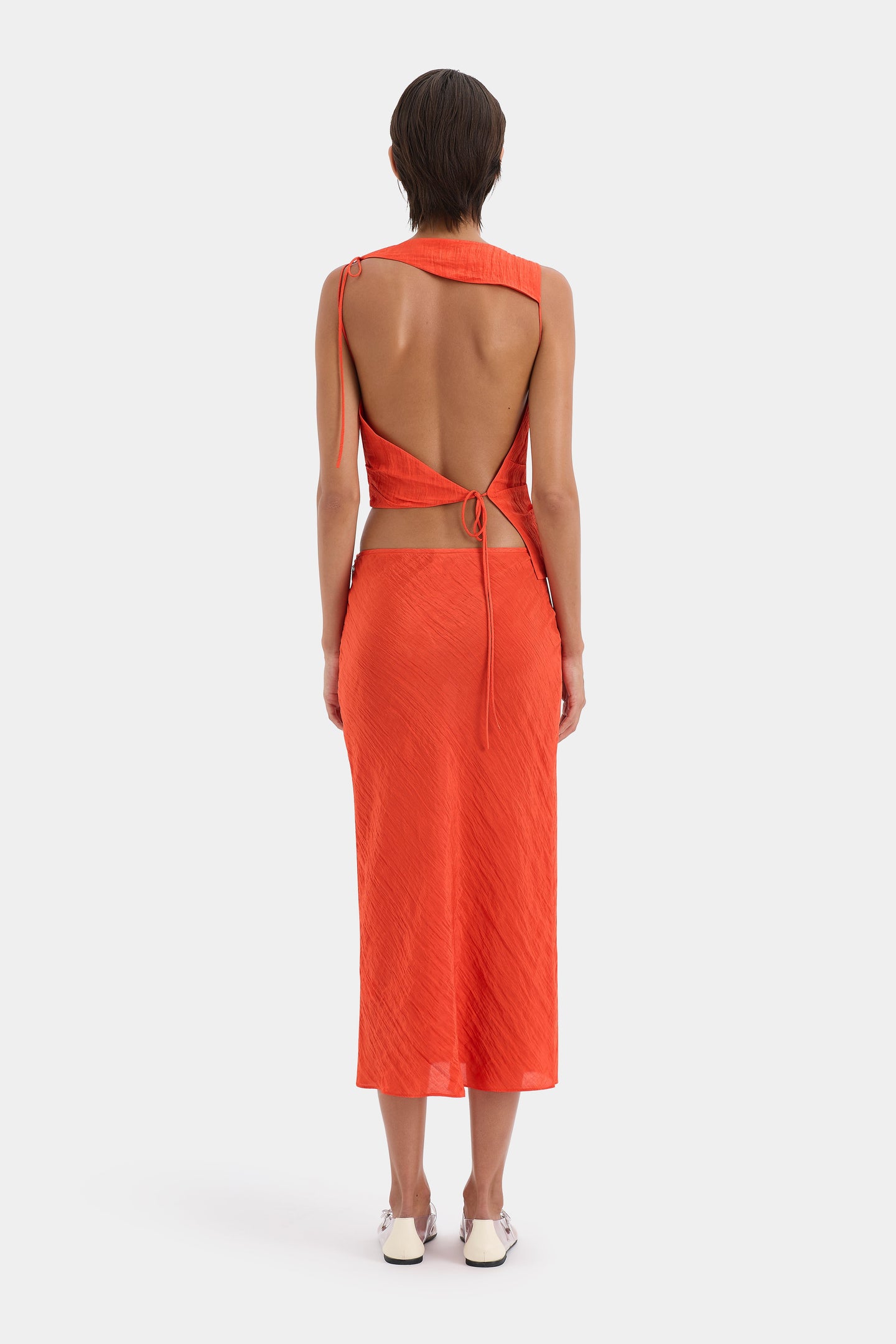 SIR the label Ligera Midi Skirt Tangerine