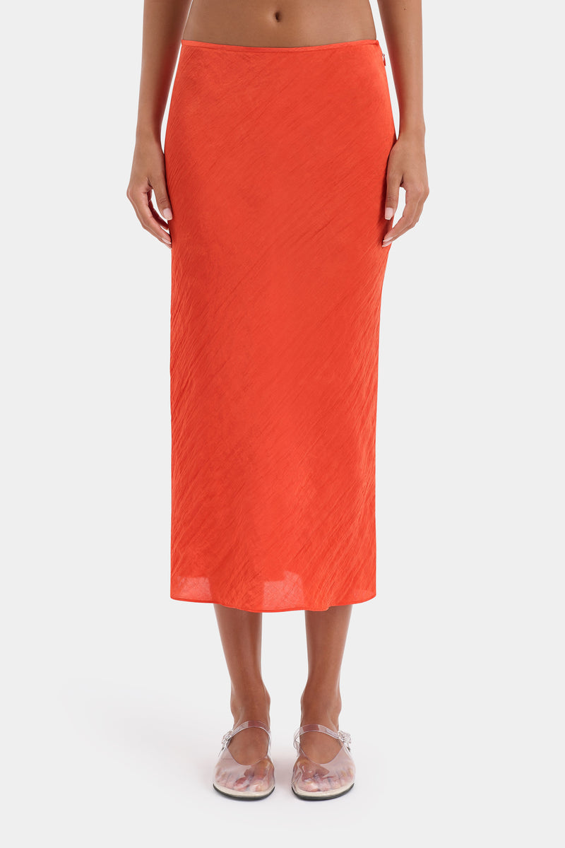 SIR the label Ligera Midi Skirt Tangerine