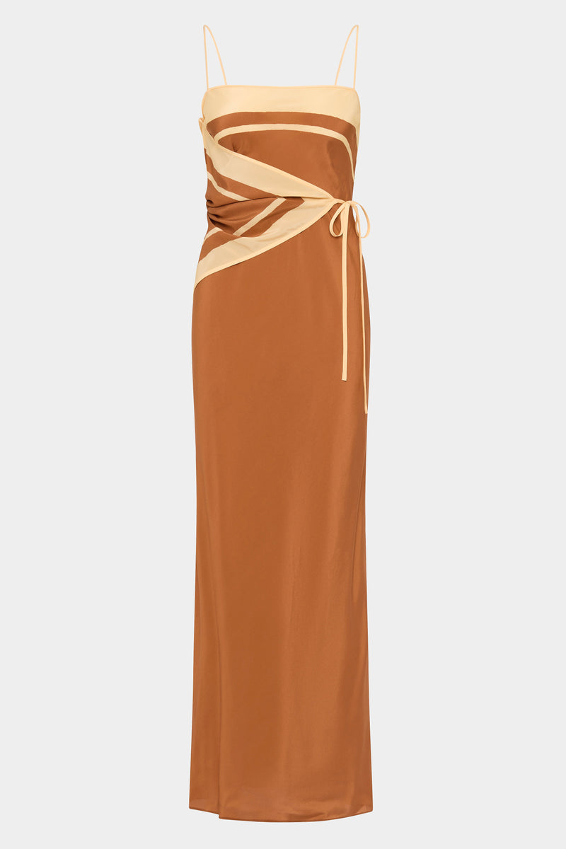 SIR the label Soma Scarf Midi Dress Rust