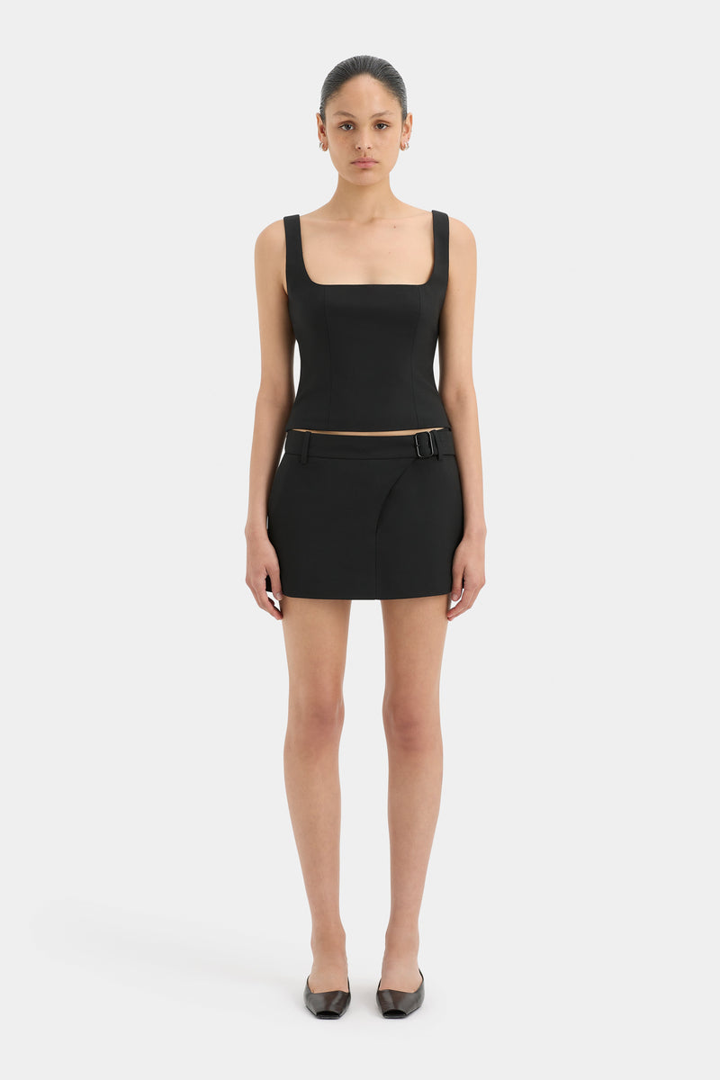 SIR the label Leonardo Belted Mini Skirt BLACK