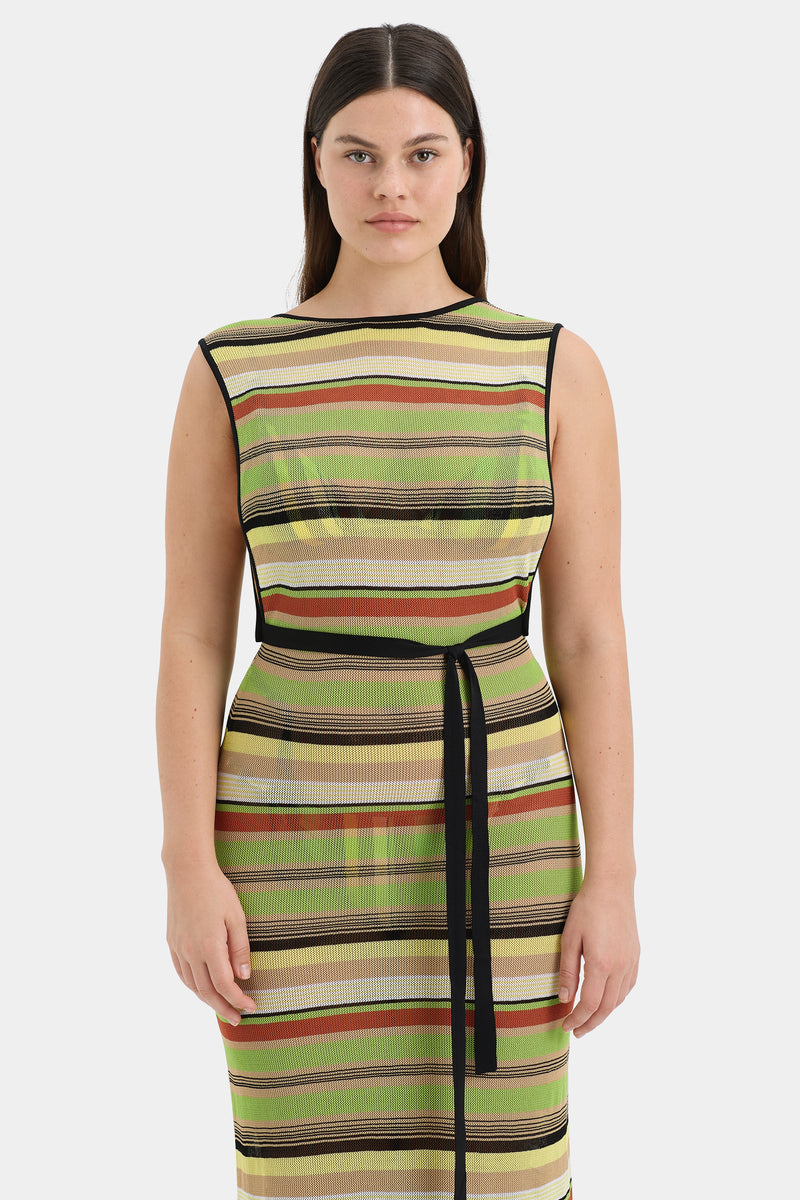 SIR the label Coastline Tie Dress PALM STRIPE