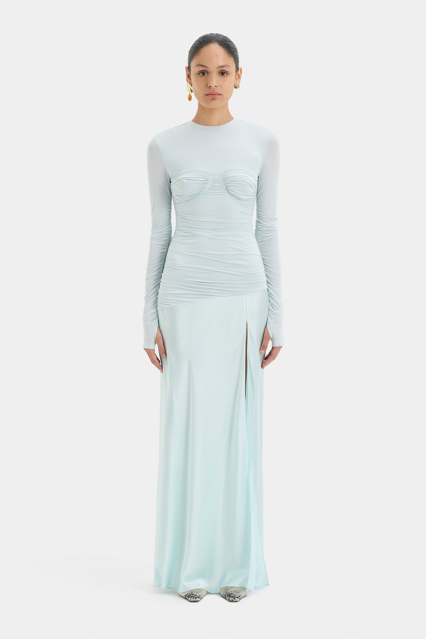 SIR the label Alessia Draped Gown ICE BLUE