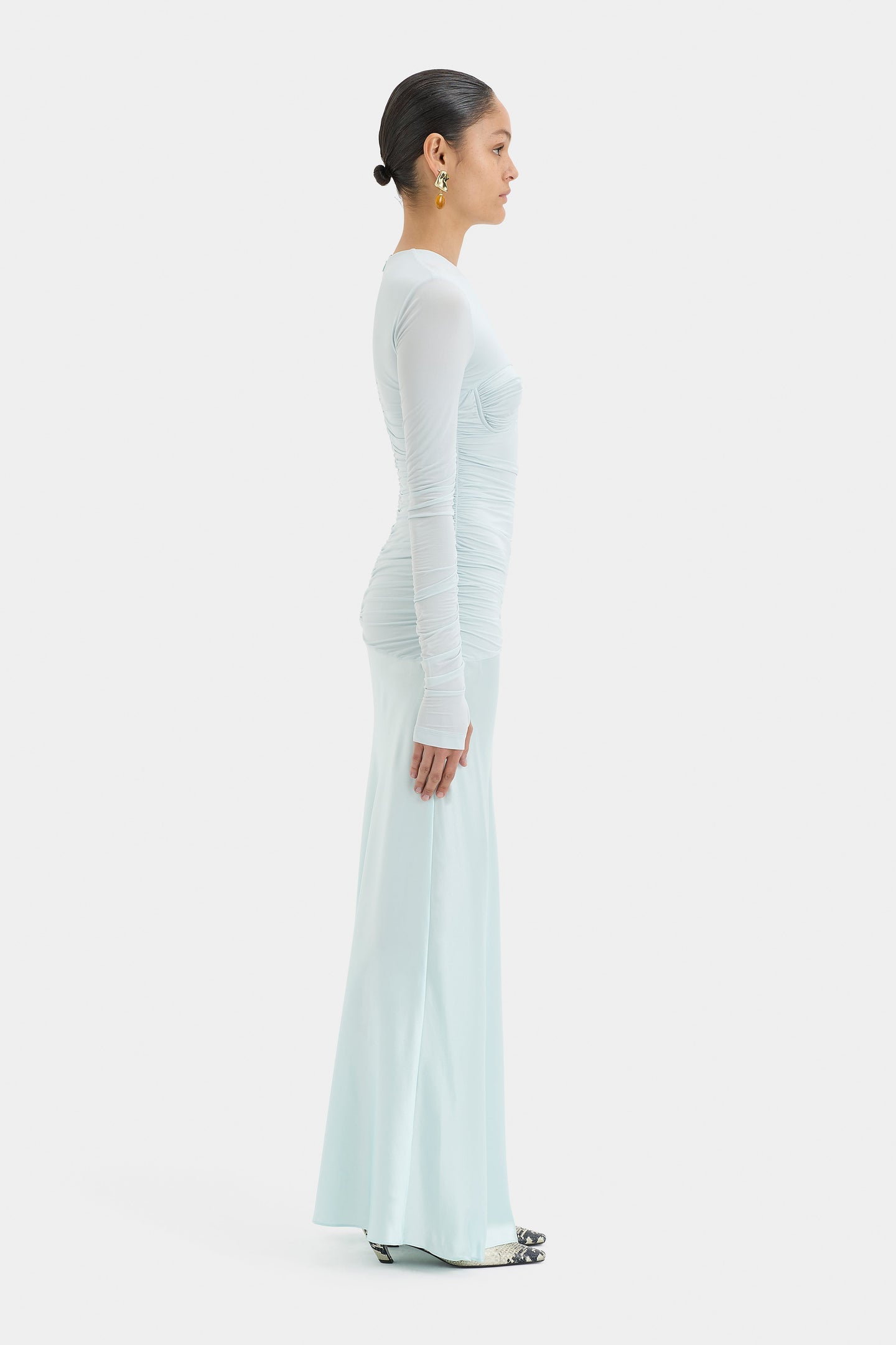 SIR the label Alessia Draped Gown ICE BLUE