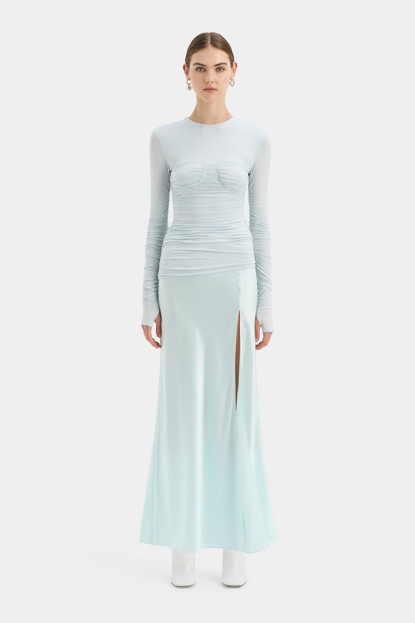 SIR the label Alessia Draped Gown ICE BLUE