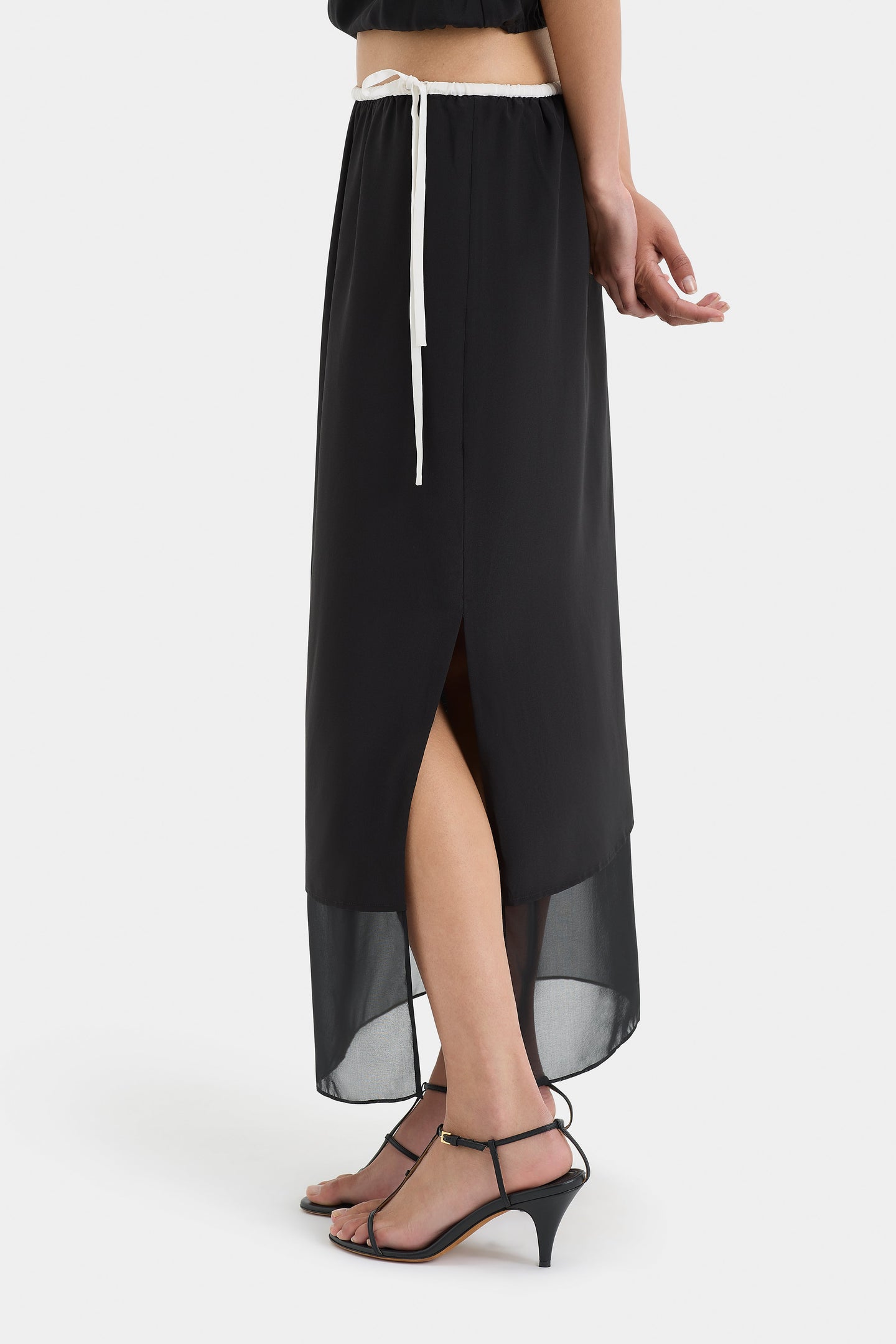 SIR the label Adrienne Midi Skirt MONOCROME