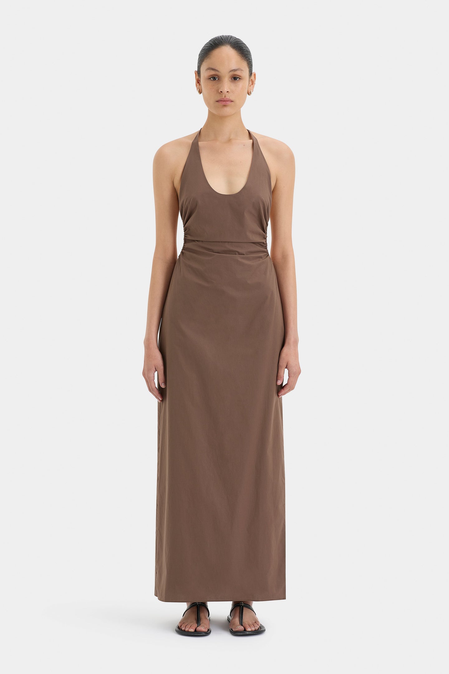 SIR the label Venezia Midi Dress CHOCOLATE