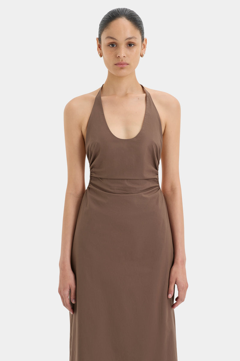 SIR the label Venezia Midi Dress CHOCOLATE