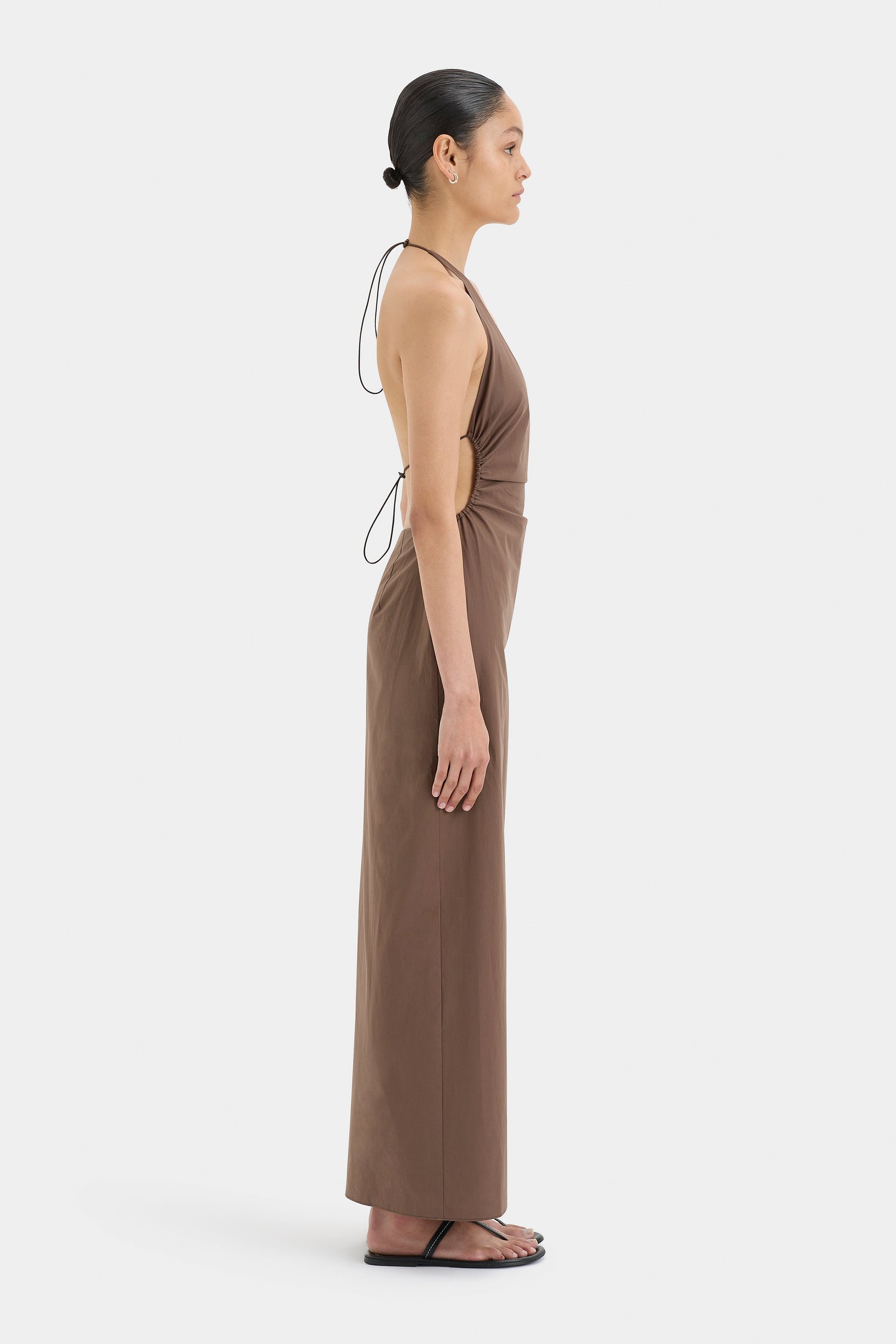 SIR the label Venezia Midi Dress CHOCOLATE