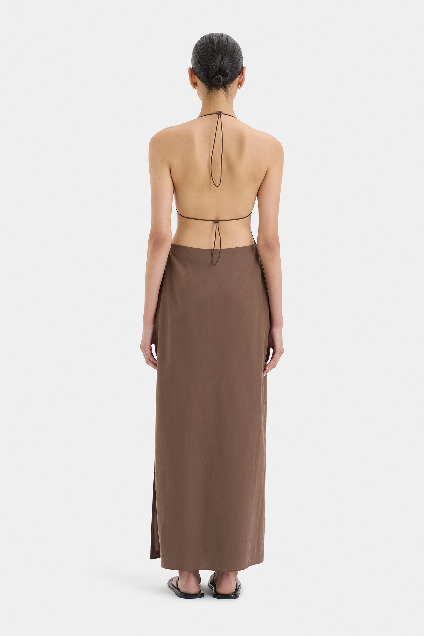 SIR the label Venezia Midi Dress CHOCOLATE