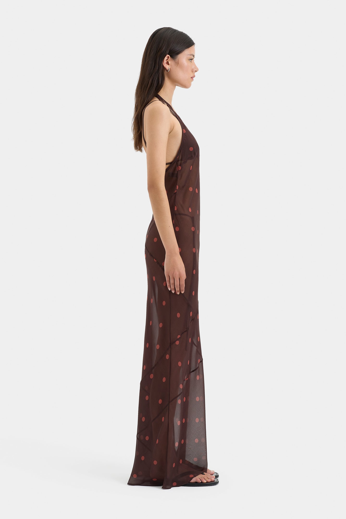 SIR the label Toni Halter Dress CHOCOLATE DOT