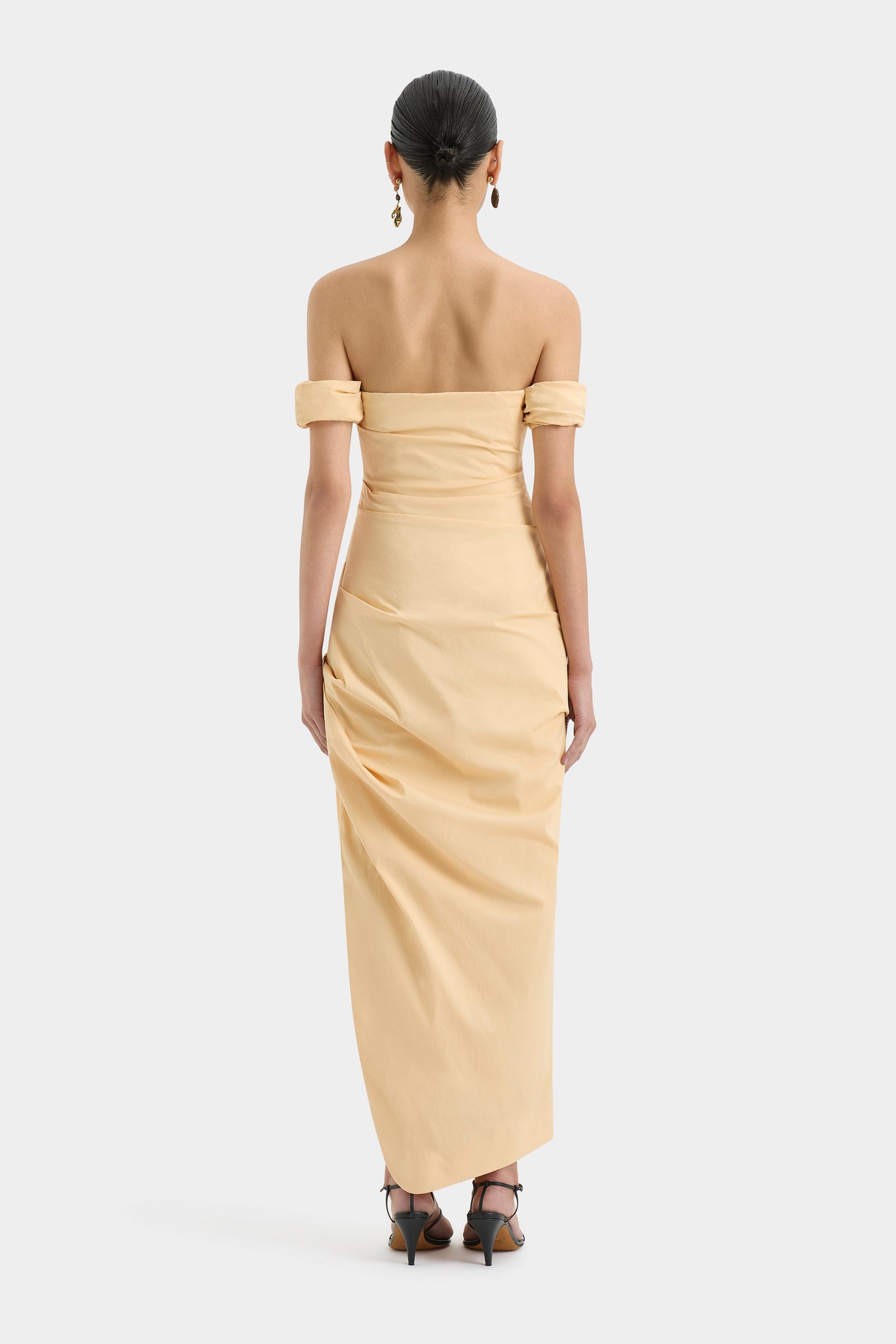 SIR the label Carmen Draped Gown LIGHT PEACH