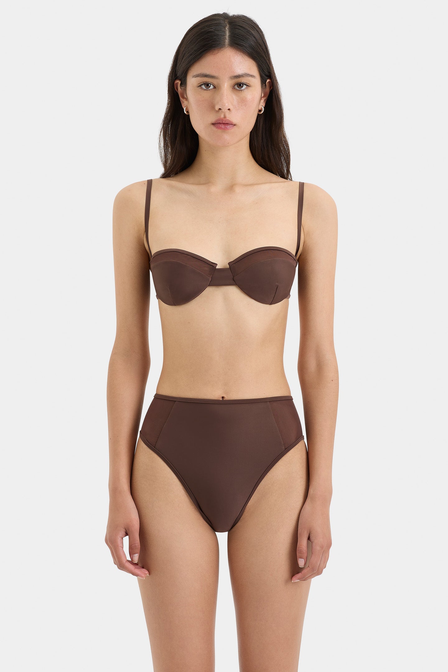 SIR the label Dunes Splice High Cut Brief CHOCOLATE