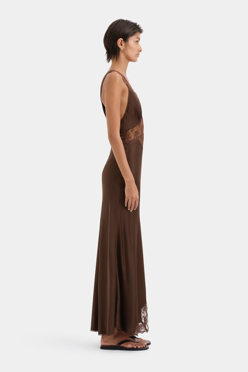 SIR the label Aries Cut Out Gown Chocolate