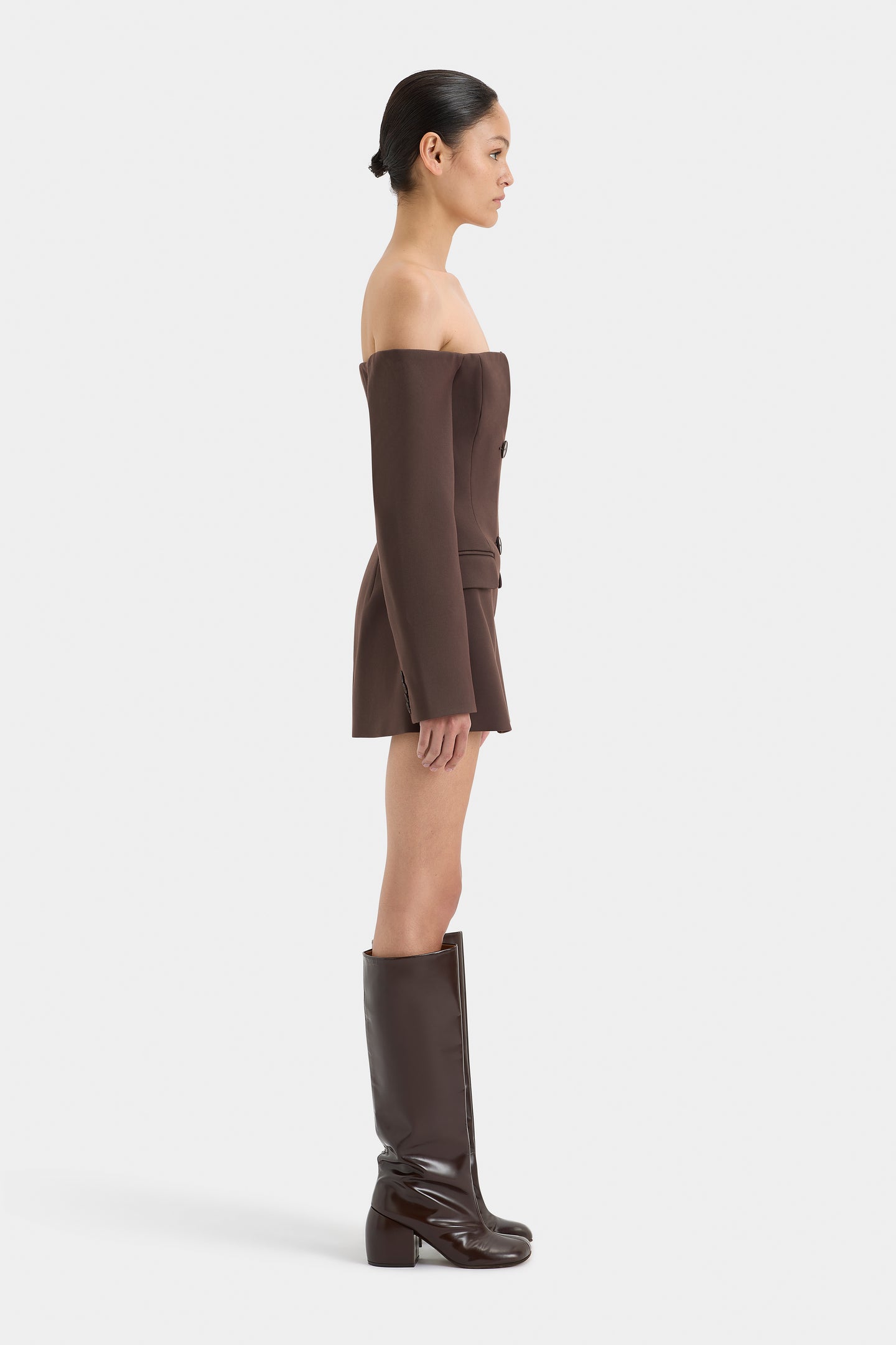 SIR the label Sandrine Tailored Mini Dress CHOCOLATE