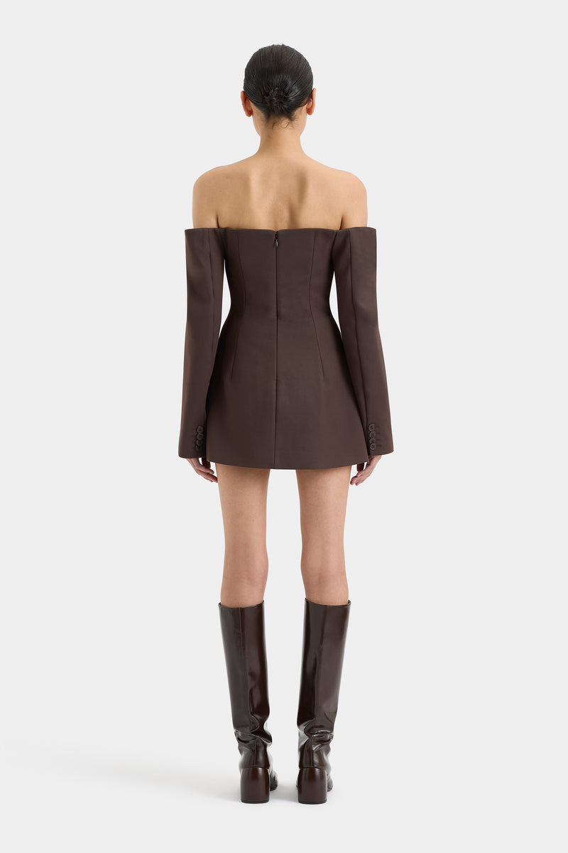 SIR the label Sandrine Tailored Mini Dress CHOCOLATE