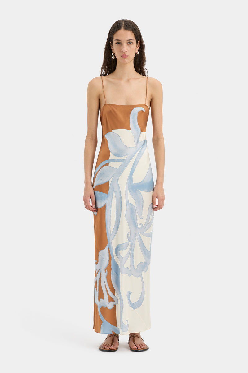 SIR the label Sorrento Slip Dress SCIARPA PRINT