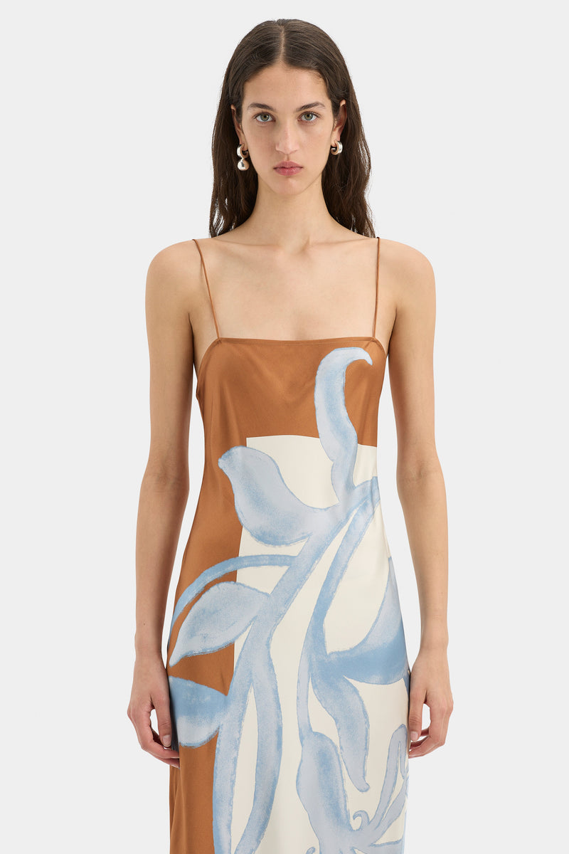 SIR the label Sorrento Slip Dress SCIARPA PRINT