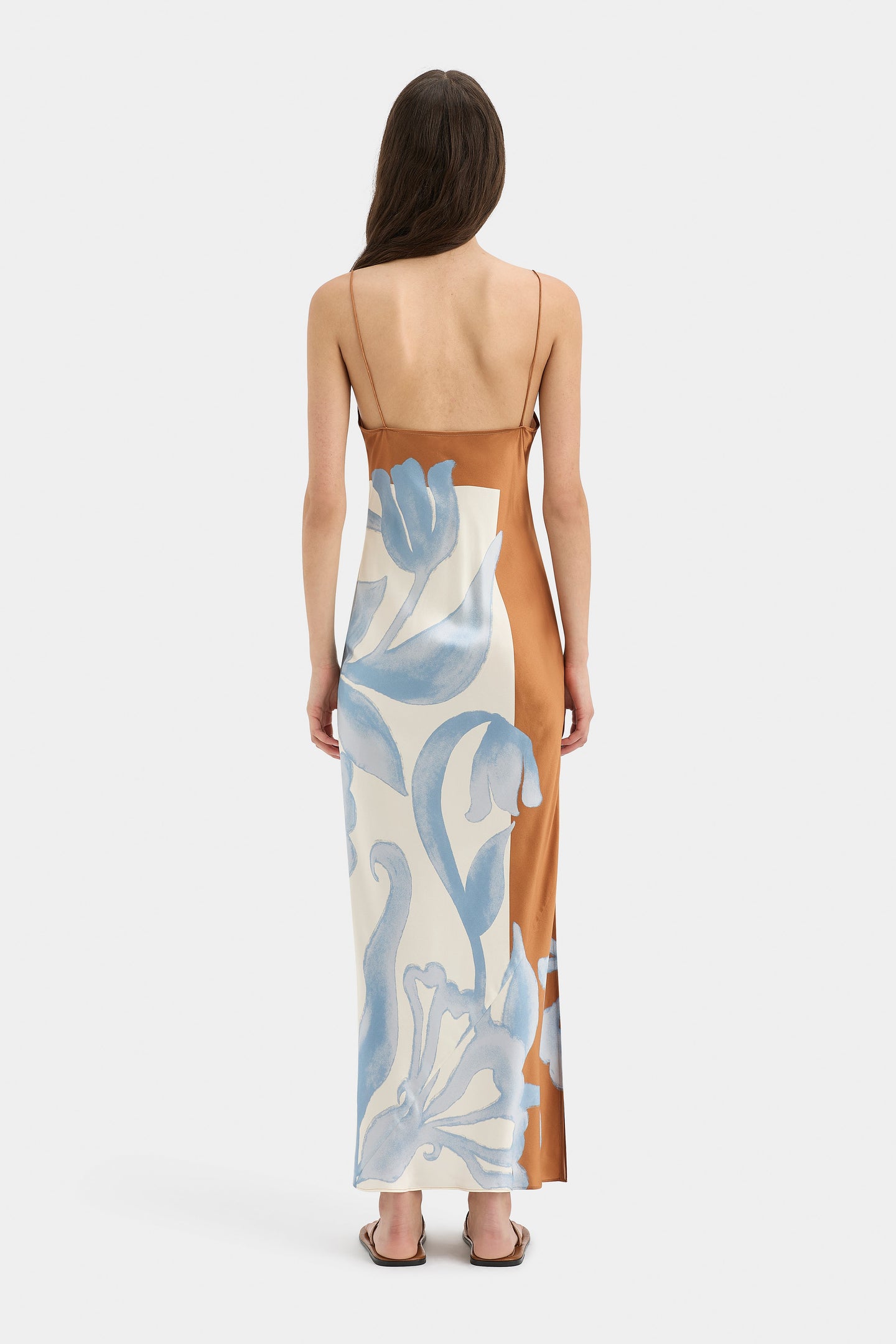 SIR the label Sorrento Slip Dress SCIARPA PRINT