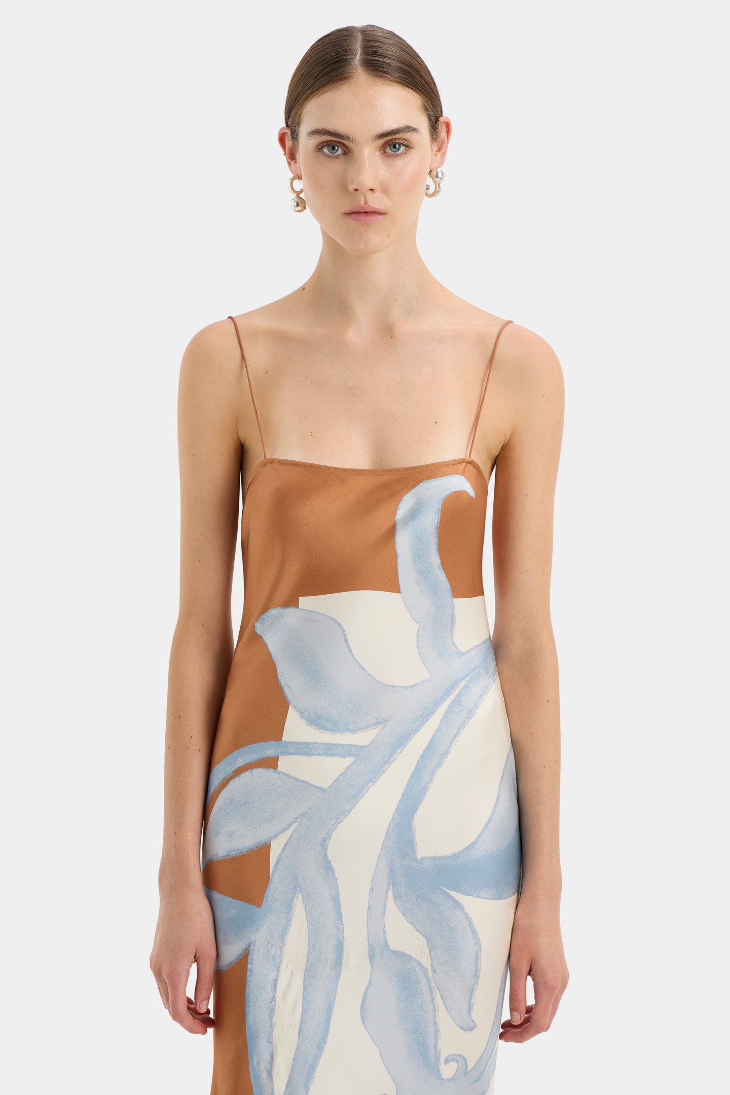 SIR the label Sorrento Slip Dress SCIARPA PRINT