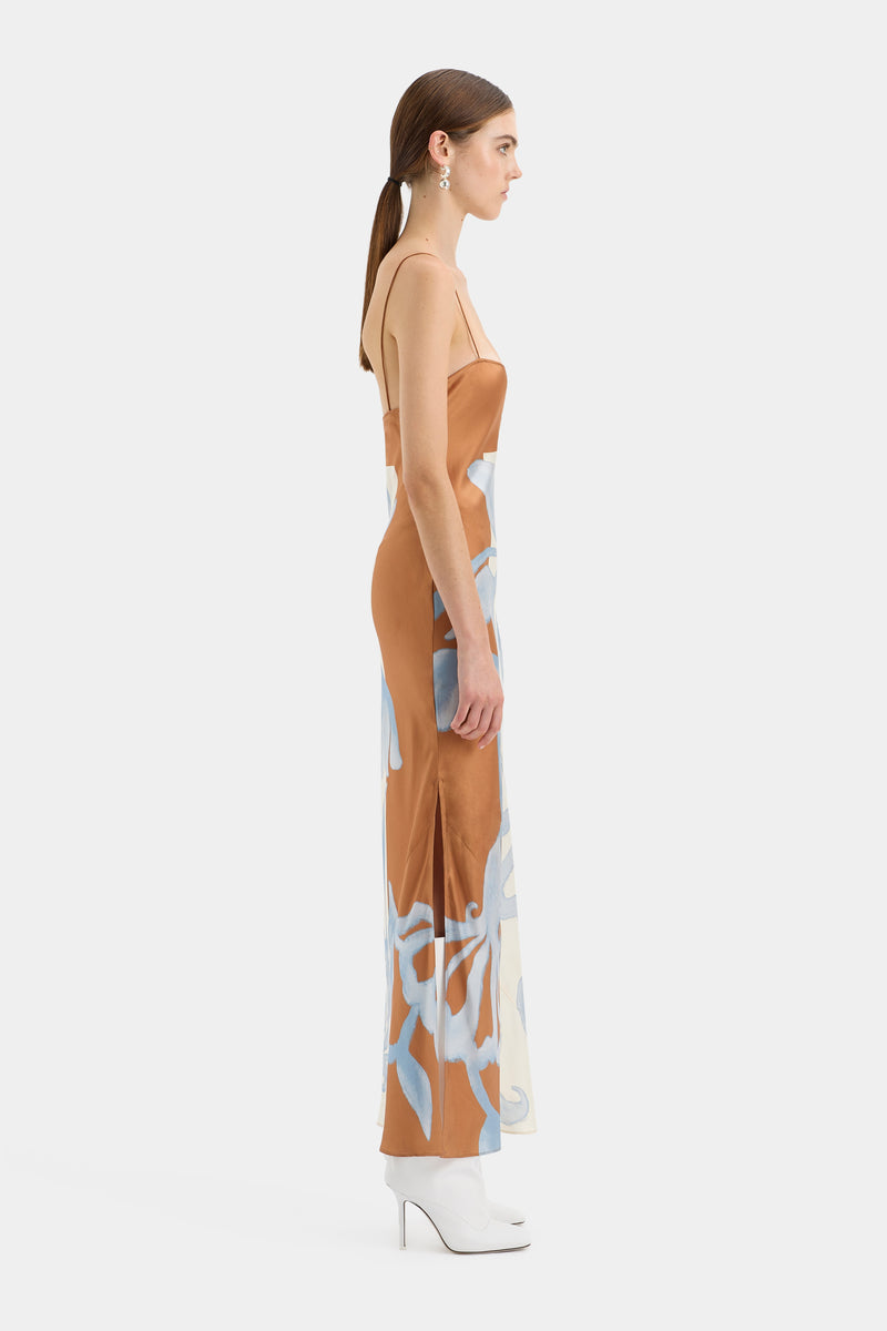 SIR the label Sorrento Slip Dress SCIARPA PRINT