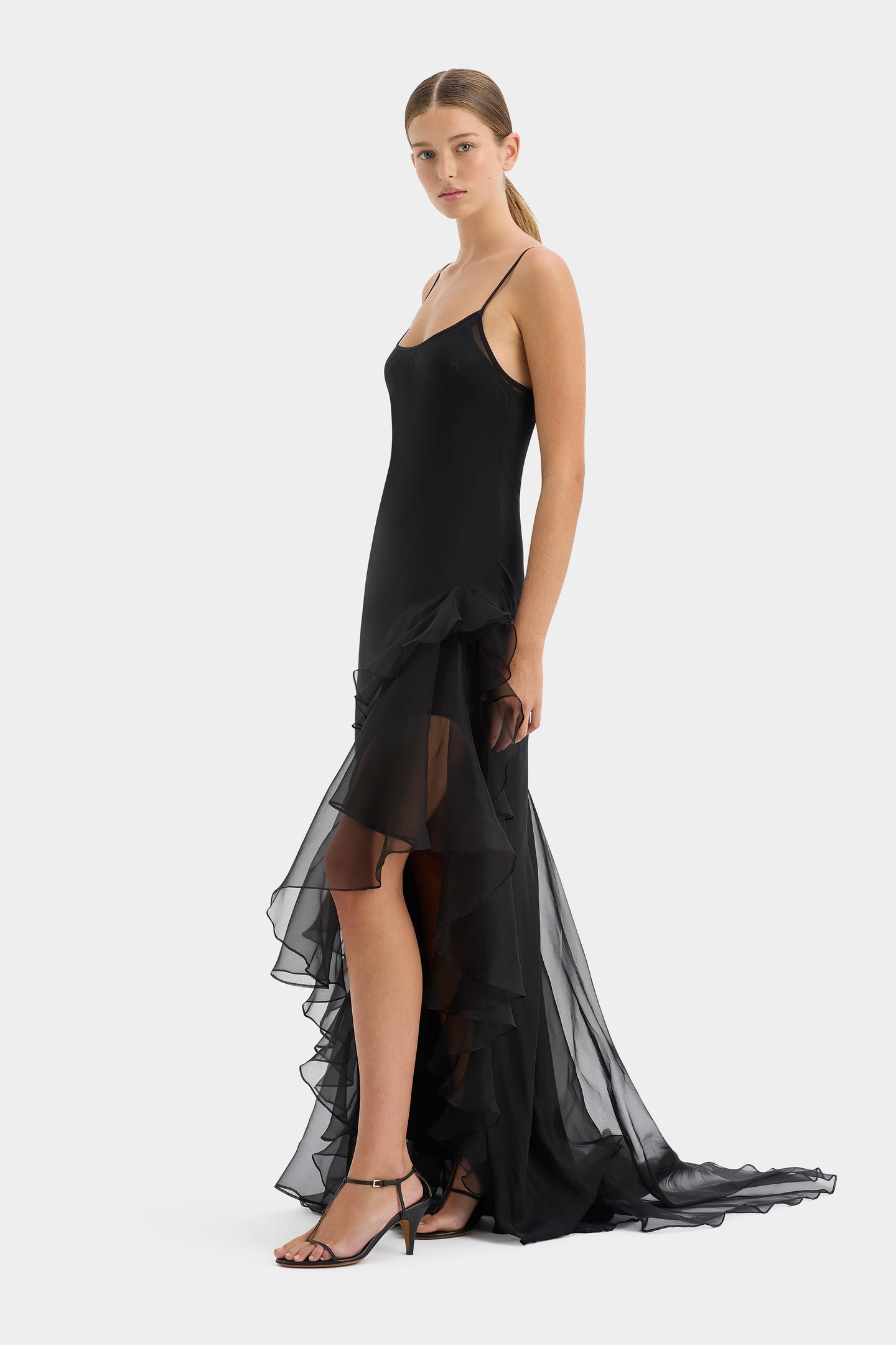 SIR the label Sage Flounce Gown BLACK