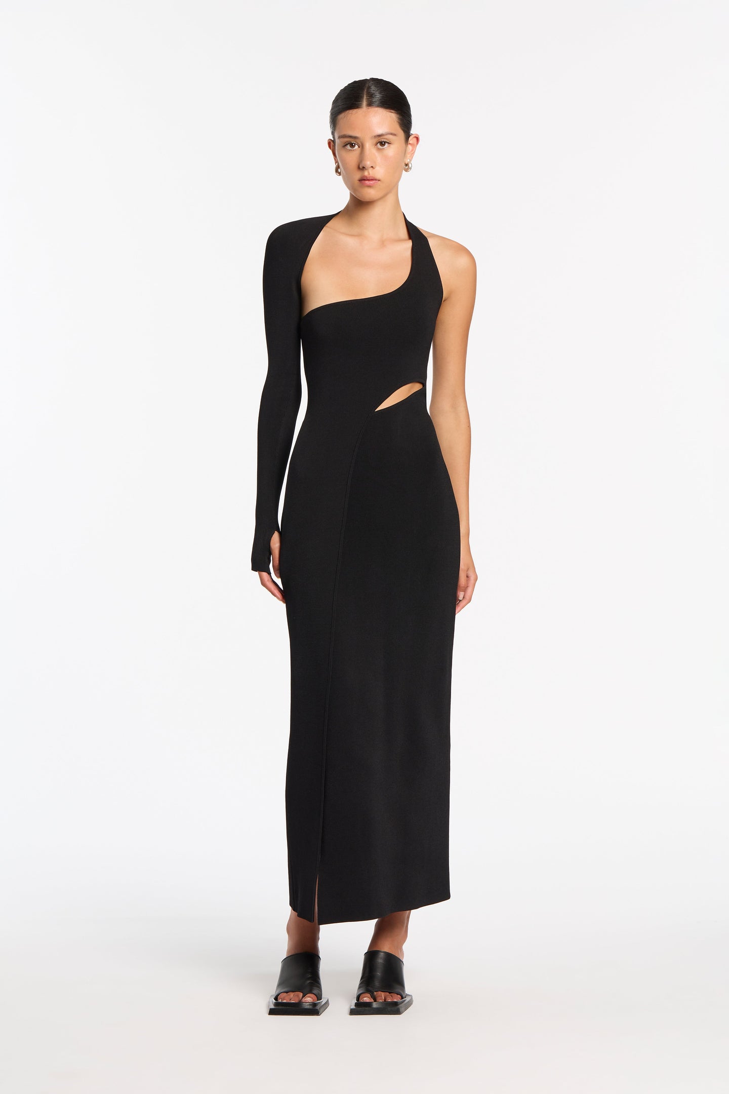 SIR the label Manifesto Sleeve Midi Dress Black