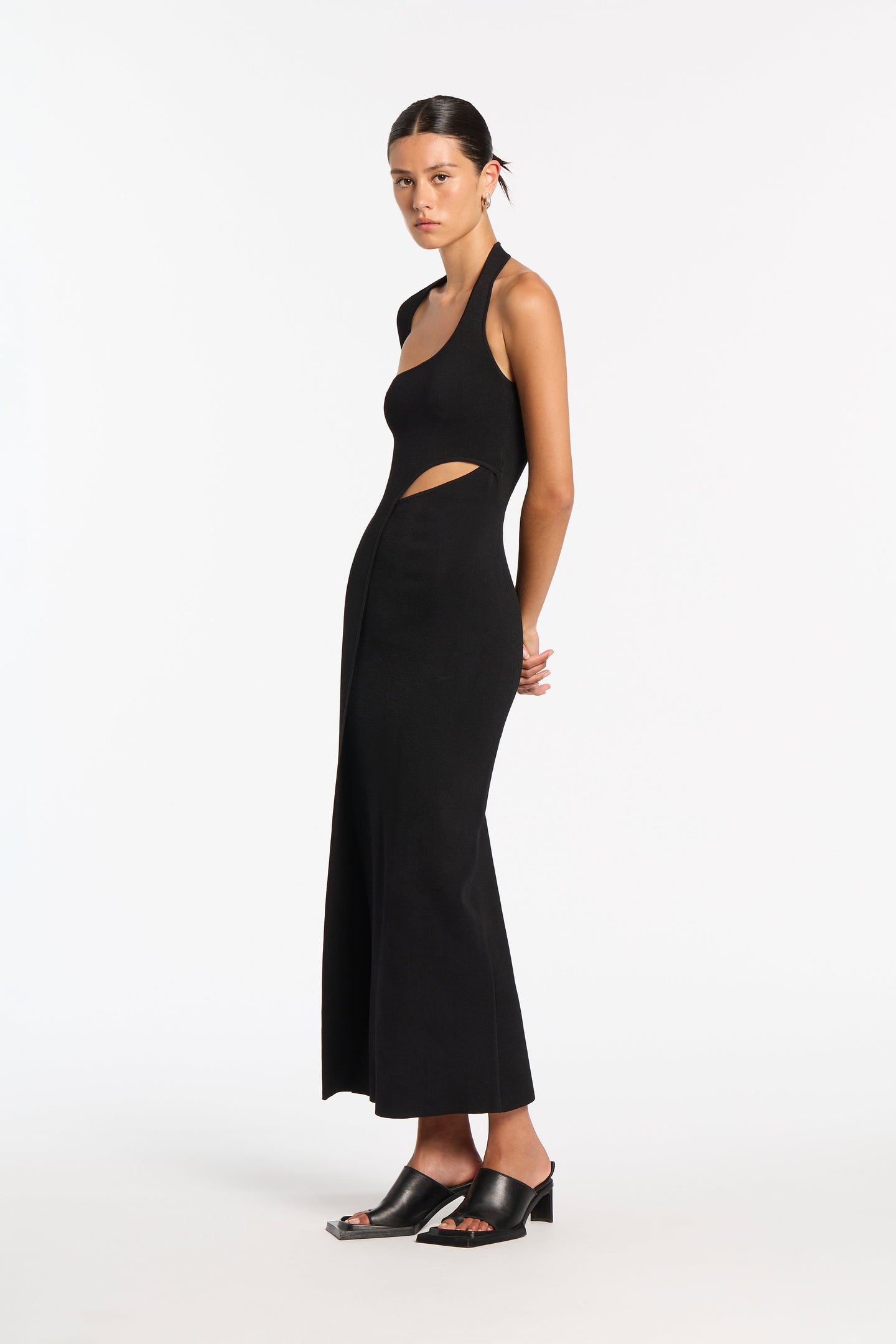 SIR the label Manifesto Sleeve Midi Dress Black